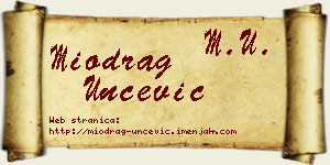Miodrag Unčević vizit kartica